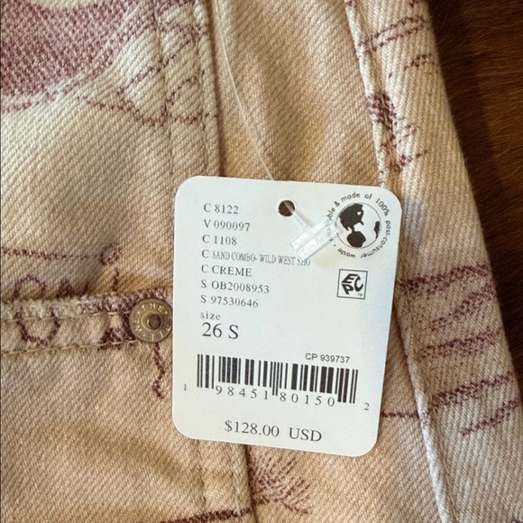 We The Free Western Graphic Barrel Jeans in Tan and Brown Women’s - Picture 2 of 11